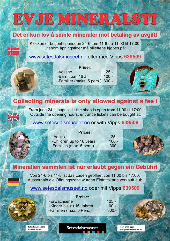 Plakater som forklarer tilbudet til setesdalsmuseet sommeren 2024. - Klikk for stort bilde